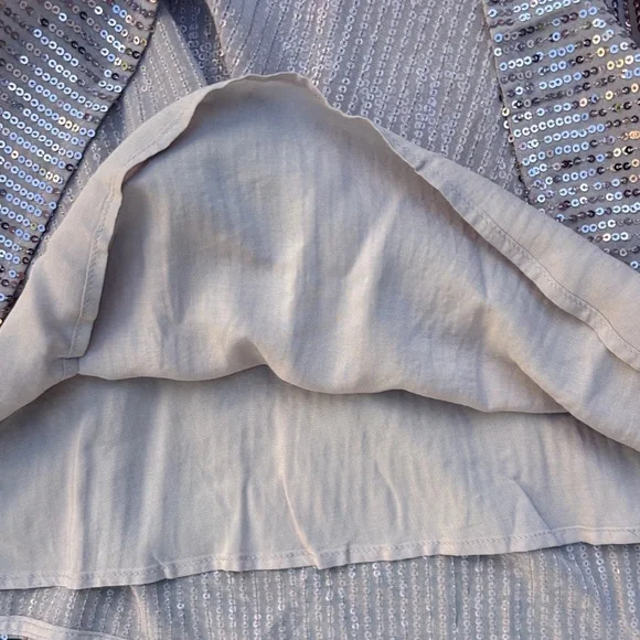 Maeve Shimmering Silver Pink Sequin Dress Anthropologie - Picture 4 of 8